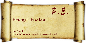 Prunyi Eszter névjegykártya